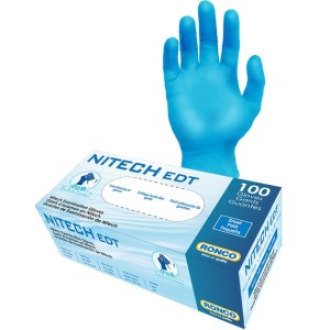 RONCO Nitech EDT Blue Examination Glove Powder Free Small 100x10